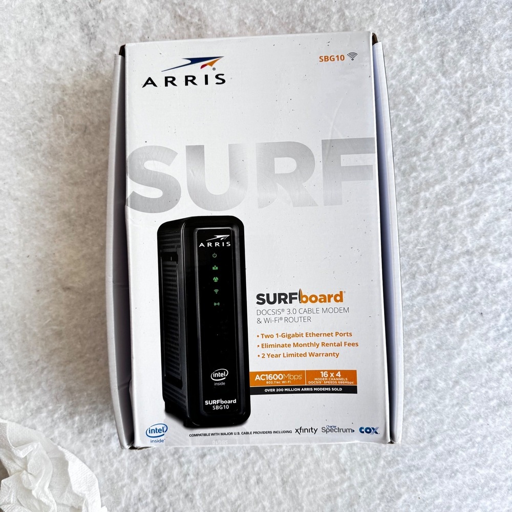 New Arris SURFboard SBG10 DOCSIS 3.0 Cable Modem & Wi-Fi Router - New - Picture 3 of 6